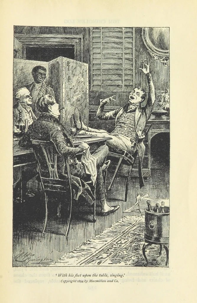 An illustration from Tom Cringle's log...Illustrated by J.A. Symington, etc, 1895, leaf 257