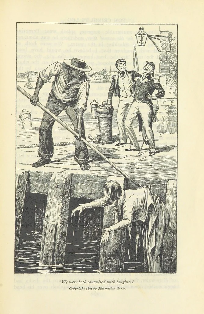 An illustration from Tom Cringle's log...Illustrated by J.A. Symington, etc, 1895, leaf 287