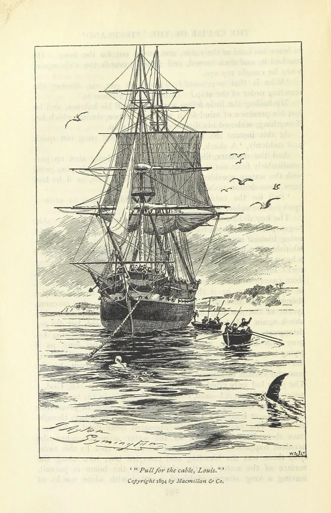 An illustration from Tom Cringle's log...Illustrated by J.A. Symington, etc, 1895, leaf 326