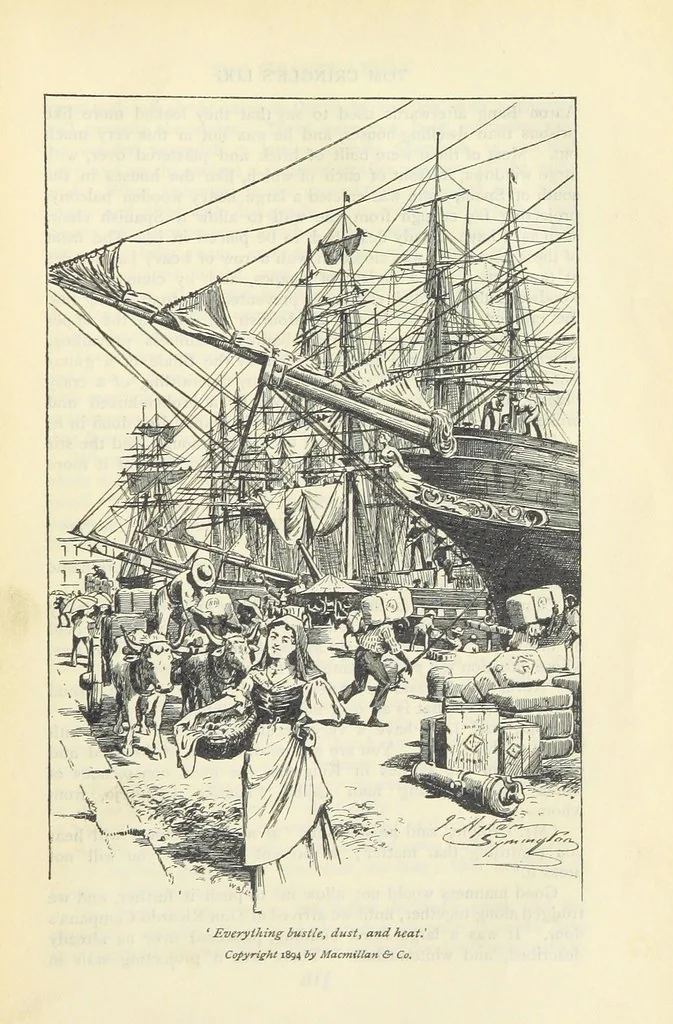 An illustration from Tom Cringle's log...Illustrated by J.A. Symington, etc, 1895, leaf 337