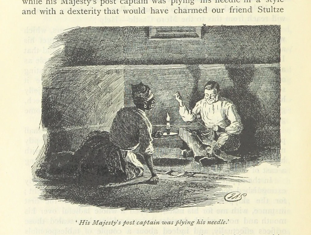 An illustration from Tom Cringle's log...Illustrated by J.A. Symington, etc, 1895, leaf 350