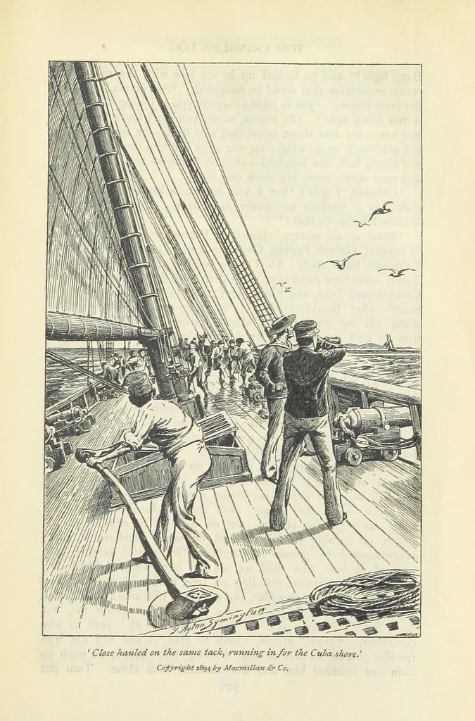 An illustration from Tom Cringle's log...Illustrated by J.A. Symington, etc, 1895, leaf 423