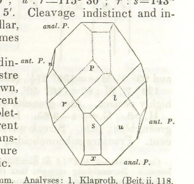 An illustration from A System of Mineralogy, comprising the most recent discoveries ... Third edition, rewritten, rearranged and enlarged, 1850, leaf 381