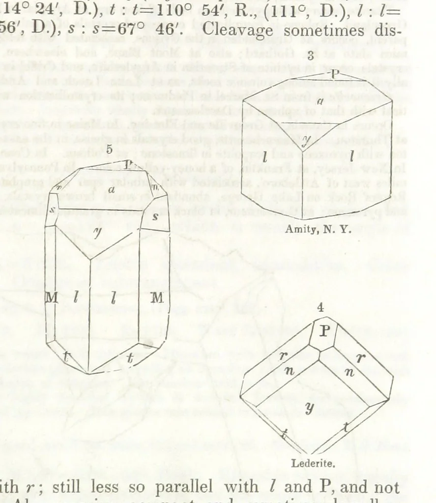 An illustration from A System of Mineralogy, comprising the most recent discoveries ... Third edition, rewritten, rearranged and enlarged, 1850, leaf 407