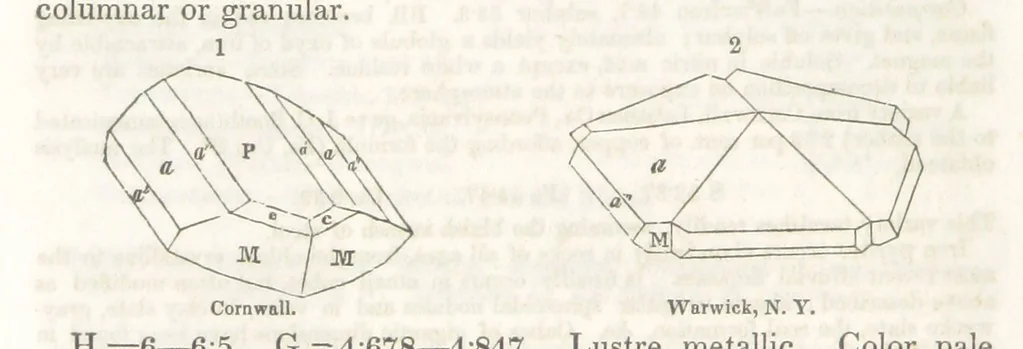 An illustration from A System of Mineralogy, comprising the most recent discoveries ... Third edition, rewritten, rearranged and enlarged, 1850, leaf 442