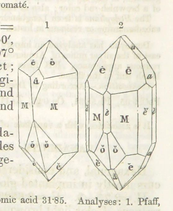 An illustration from A System of Mineralogy, comprising the most recent discoveries ... Third edition, rewritten, rearranged and enlarged, 1850, leaf 520