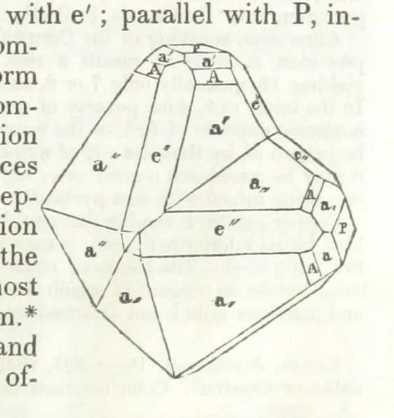 An illustration from A System of Mineralogy, comprising the most recent discoveries ... Third edition, rewritten, rearranged and enlarged, 1850, leaf 527