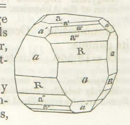 An illustration from A System of Mineralogy, comprising the most recent discoveries ... Third edition, rewritten, rearranged and enlarged, 1850, leaf 548