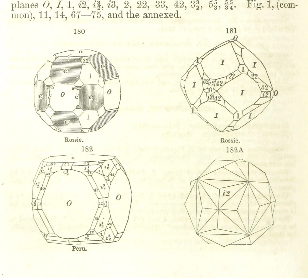 An illustration from A System of Mineralogy, comprising the most recent discoveries ... Fourth edition, rewritten, rearranged, and enlarged, 1854, leaf 382