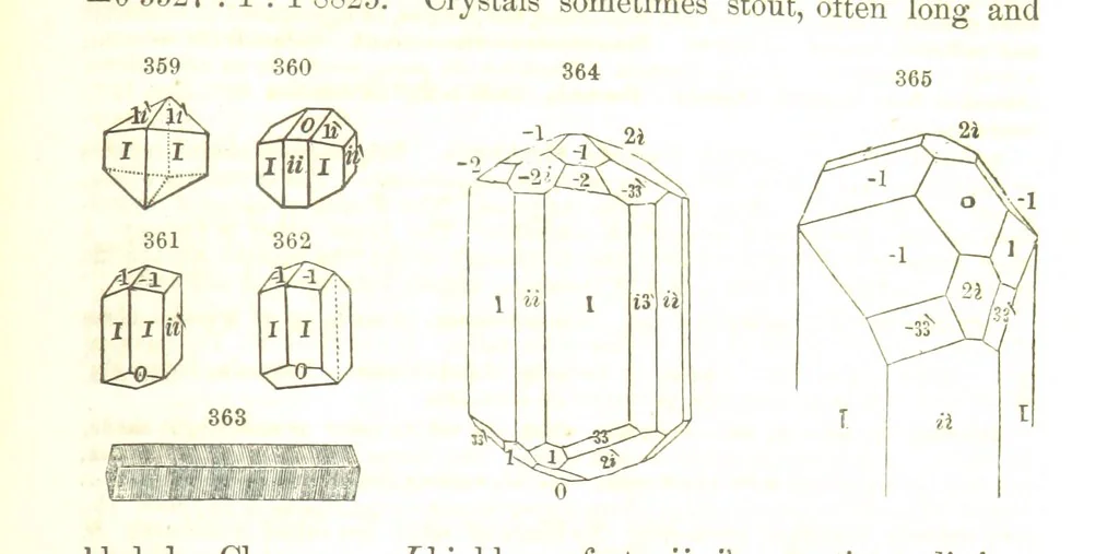 An illustration from A System of Mineralogy, comprising the most recent discoveries ... Fourth edition, rewritten, rearranged, and enlarged, 1854, leaf 499