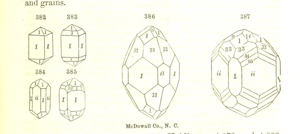 An illustration from A System of Mineralogy, comprising the most recent discoveries ... Fourth edition, rewritten, rearranged, and enlarged, 1854, leaf 523