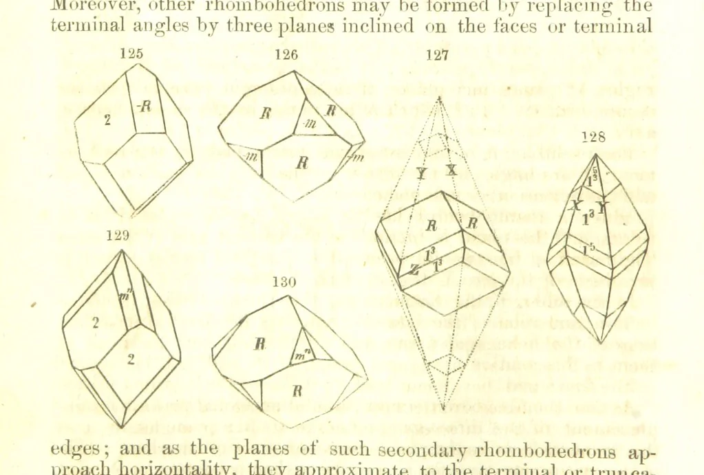 An illustration from A System of Mineralogy, comprising the most recent discoveries ... Fourth edition, rewritten, rearranged, and enlarged, 1854, leaf 54