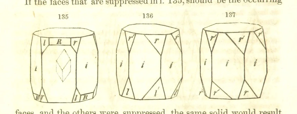 An illustration from A System of Mineralogy, comprising the most recent discoveries ... Fourth edition, rewritten, rearranged, and enlarged, 1854, leaf 56