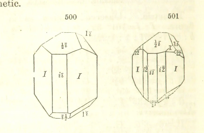 An illustration from A System of Mineralogy, comprising the most recent discoveries ... Fourth edition, rewritten, rearranged, and enlarged, 1854, leaf 680