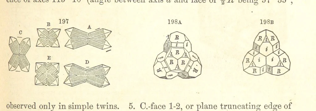 An illustration from A System of Mineralogy. Descriptive Mineralogy ... By J. D. Dana ... aided by George Jarvis Brush ... Fifth edition. Rewritten and enlarged, etc, 1868, leaf 247