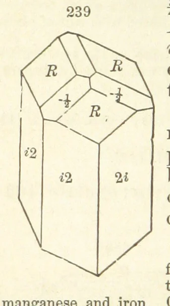An illustration from A System of Mineralogy. Descriptive Mineralogy ... By J. D. Dana ... aided by George Jarvis Brush ... Fifth edition. Rewritten and enlarged, etc, 1868, leaf 318