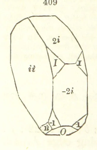 An illustration from A System of Mineralogy. Descriptive Mineralogy ... By J. D. Dana ... aided by George Jarvis Brush ... Fifth edition. Rewritten and enlarged, etc, 1868, leaf 500