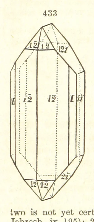 An illustration from A System of Mineralogy. Descriptive Mineralogy ... By J. D. Dana ... aided by George Jarvis Brush ... Fifth edition. Rewritten and enlarged, etc, 1868, leaf 578