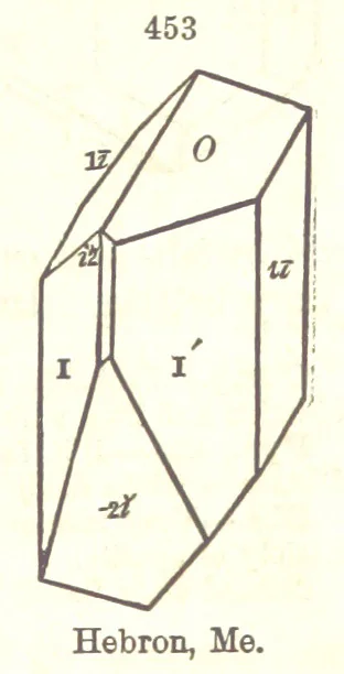 An illustration from A System of Mineralogy. Descriptive Mineralogy ... By J. D. Dana ... aided by George Jarvis Brush ... Fifth edition. Rewritten and enlarged, etc, 1868, leaf 601