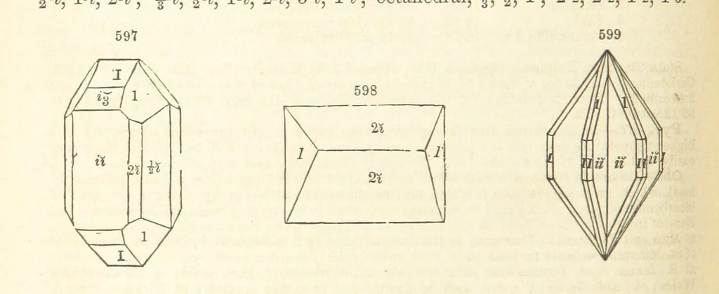 An illustration from A System of Mineralogy. Descriptive Mineralogy ... By J. D. Dana ... aided by George Jarvis Brush ... Fifth edition. Rewritten and enlarged, etc, 1868, leaf 756