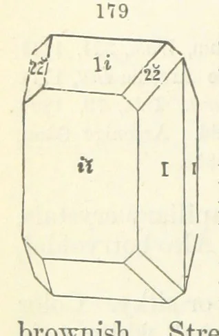 An illustration from A System of Mineralogy ... Fifth edition, rewritten and enlarged ... With three appendixes and corrections. (Appendix I., 1868-1872, by G. J. Brush. Appendix II., 1872-1875, and Appendix III., 1875-1882, by E. S. Dana.), 1883, leaf 240