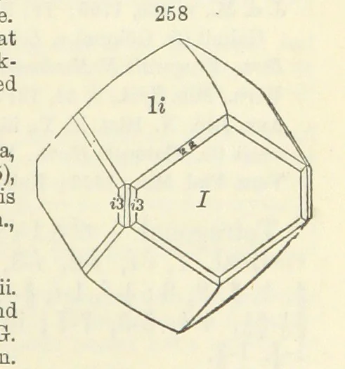 An illustration from A System of Mineralogy ... Fifth edition, rewritten and enlarged ... With three appendixes and corrections. (Appendix I., 1868-1872, by G. J. Brush. Appendix II., 1872-1875, and Appendix III., 1875-1882, by E. S. Dana.), 1883, leaf 331