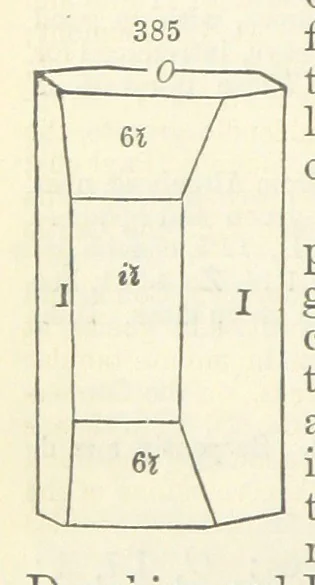 An illustration from A System of Mineralogy ... Fifth edition, rewritten and enlarged ... With three appendixes and corrections. (Appendix I., 1868-1872, by G. J. Brush. Appendix II., 1872-1875, and Appendix III., 1875-1882, by E. S. Dana.), 1883, leaf 466