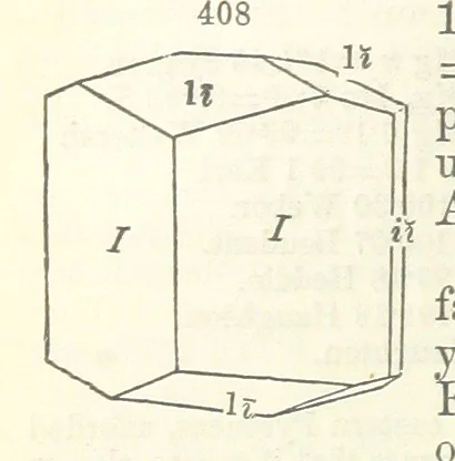 An illustration from A System of Mineralogy ... Fifth edition, rewritten and enlarged ... With three appendixes and corrections. (Appendix I., 1868-1872, by G. J. Brush. Appendix II., 1872-1875, and Appendix III., 1875-1882, by E. S. Dana.), 1883, leaf 500