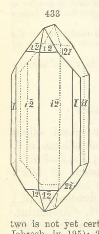 An illustration from A System of Mineralogy ... Fifth edition, rewritten and enlarged ... With three appendixes and corrections. (Appendix I., 1868-1872, by G. J. Brush. Appendix II., 1872-1875, and Appendix III., 1875-1882, by E. S. Dana.), 1883, leaf 578