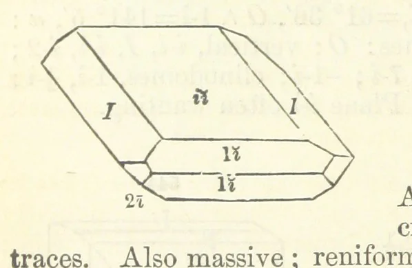 An illustration from A System of Mineralogy ... Fifth edition, rewritten and enlarged ... With three appendixes and corrections. (Appendix I., 1868-1872, by G. J. Brush. Appendix II., 1872-1875, and Appendix III., 1875-1882, by E. S. Dana.), 1883, leaf 720