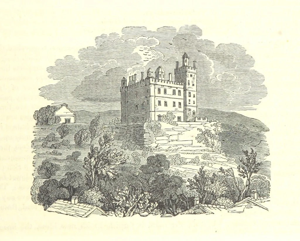An illustration from The History and Gazetteer of the County of Derby: drawn up from actual observation, and the best authorities; containing a variety of geological, mineralogical, commercial and statistical information. Illustrated by a map of the county, and numerous copper-plate and wood engravings by the first artists. The materials collected by the publisher, S. Glover. Edited by Thomas Noble, 1831, leaf 159
