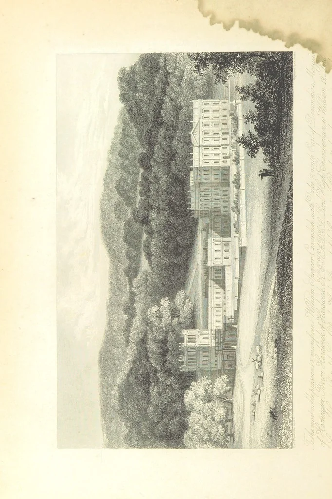 An illustration from The History and Gazetteer of the County of Derby: drawn up from actual observation, and the best authorities; containing a variety of geological, mineralogical, commercial and statistical information. Illustrated by a map of the county, and numerous copper-plate and wood engravings by the first artists. The materials collected by the publisher, S. Glover. Edited by Thomas Noble, 1831, leaf 280