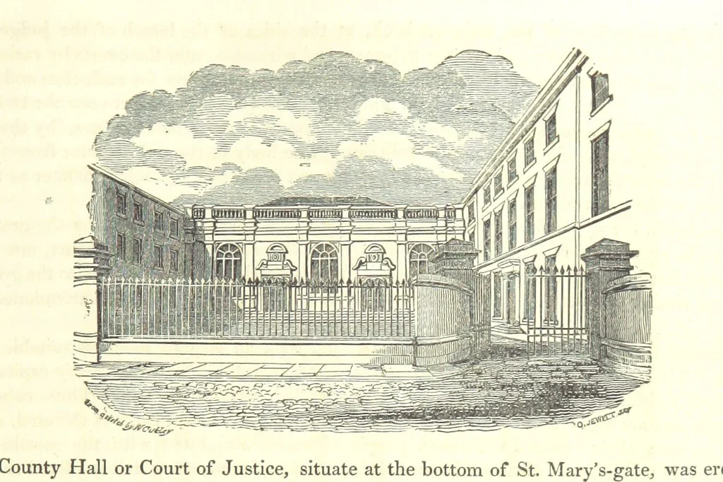 An illustration from The History and Gazetteer of the County of Derby: drawn up from actual observation, and the best authorities; containing a variety of geological, mineralogical, commercial and statistical information. Illustrated by a map of the county, and numerous copper-plate and wood engravings by the first artists. The materials collected by the publisher, S. Glover. Edited by Thomas Noble, 1831, leaf 503