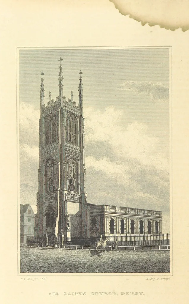 An illustration from The History and Gazetteer of the County of Derby: drawn up from actual observation, and the best authorities; containing a variety of geological, mineralogical, commercial and statistical information. Illustrated by a map of the county, and numerous copper-plate and wood engravings by the first artists. The materials collected by the publisher, S. Glover. Edited by Thomas Noble, 1831, leaf 518