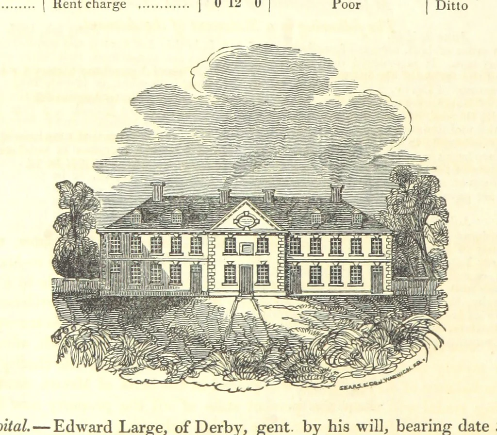 An illustration from The History and Gazetteer of the County of Derby: drawn up from actual observation, and the best authorities; containing a variety of geological, mineralogical, commercial and statistical information. Illustrated by a map of the county, and numerous copper-plate and wood engravings by the first artists. The materials collected by the publisher, S. Glover. Edited by Thomas Noble, 1831, leaf 548