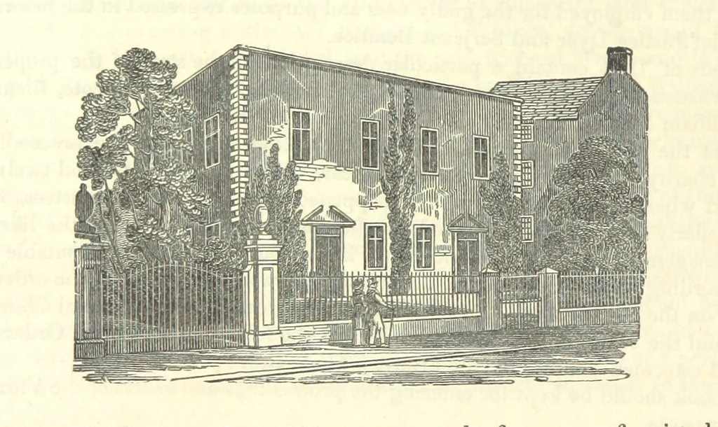 An illustration from The History and Gazetteer of the County of Derby: drawn up from actual observation, and the best authorities; containing a variety of geological, mineralogical, commercial and statistical information. Illustrated by a map of the county, and numerous copper-plate and wood engravings by the first artists. The materials collected by the publisher, S. Glover. Edited by Thomas Noble, 1831, leaf 556