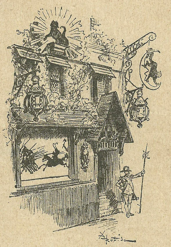 An illustration from Cabaret du Chat Noir par Robida, 1926