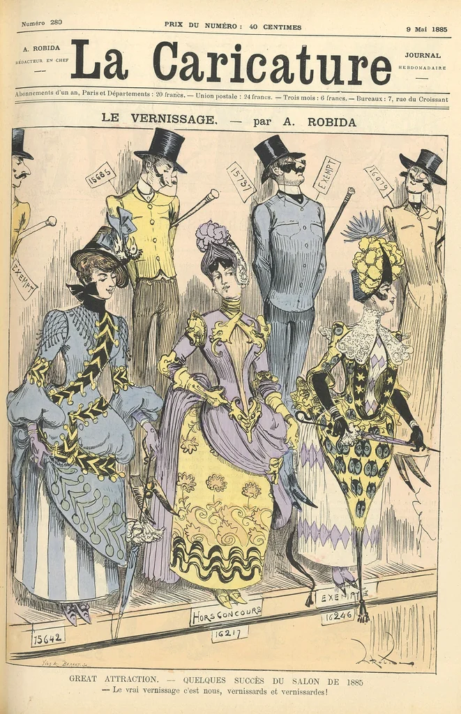 An illustration from Le Vernissage, 1885