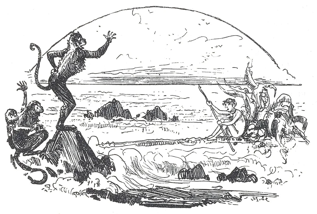 An illustration from Albert Robida - Voyages très extraordinaires de Saturnin Farandoul, 1879 page 022, 1879