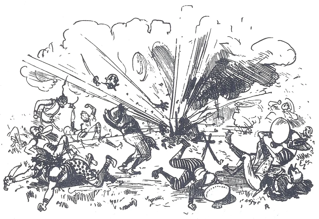 An illustration from Albert Robida - Voyages très extraordinaires de Saturnin Farandoul, 1879 page 038, 1879