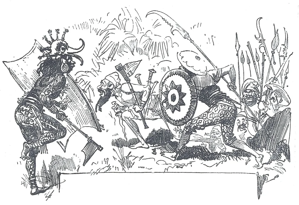 An illustration from Albert Robida - Voyages très extraordinaires de Saturnin Farandoul, 1879 page 040, 1879