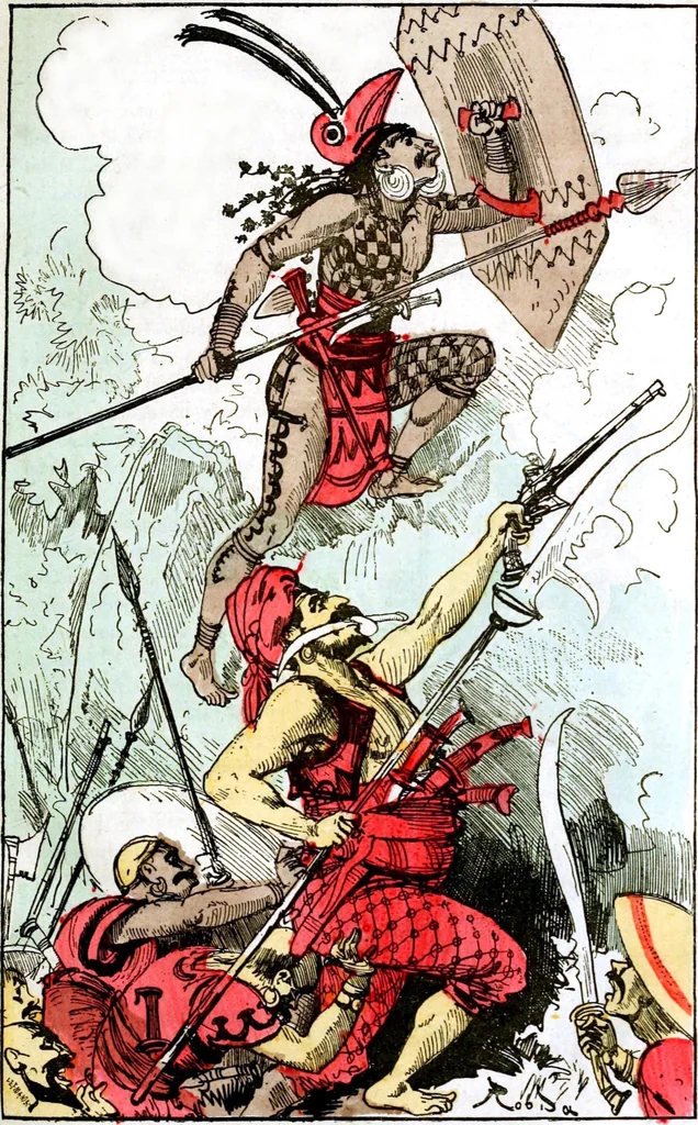 An illustration from Albert Robida - Voyages très extraordinaires de Saturnin Farandoul, 1879 page 048, 1879