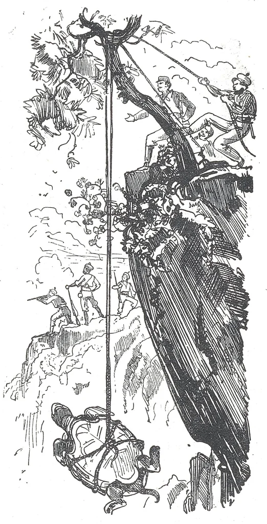 An illustration from Albert Robida - Voyages très extraordinaires de Saturnin Farandoul, 1879 page 050, 1879