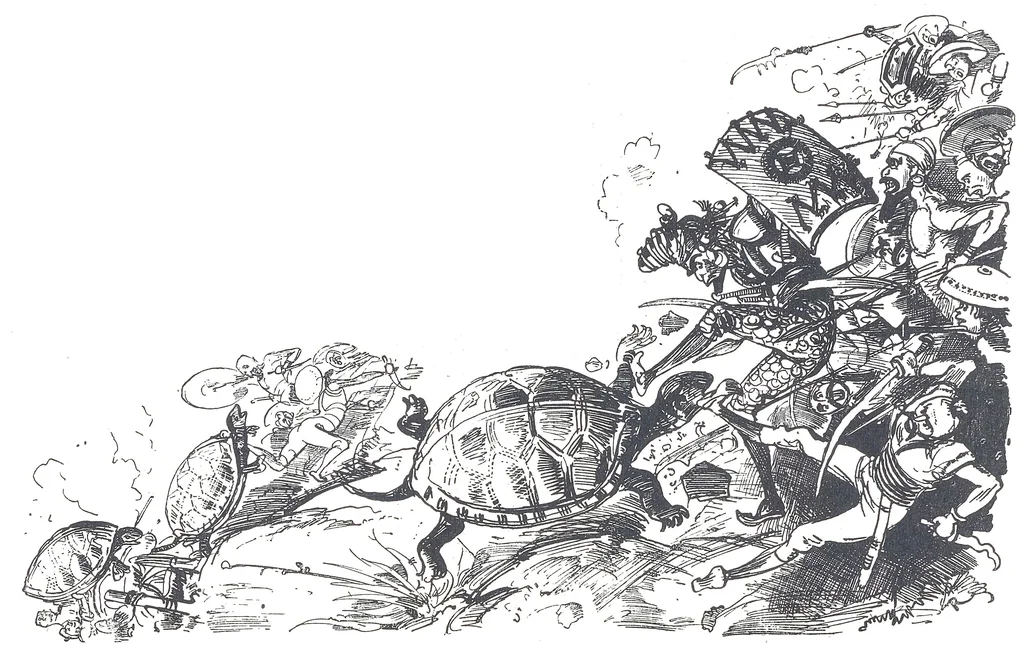 An illustration from Albert Robida - Voyages très extraordinaires de Saturnin Farandoul, 1879 page 052, 1879