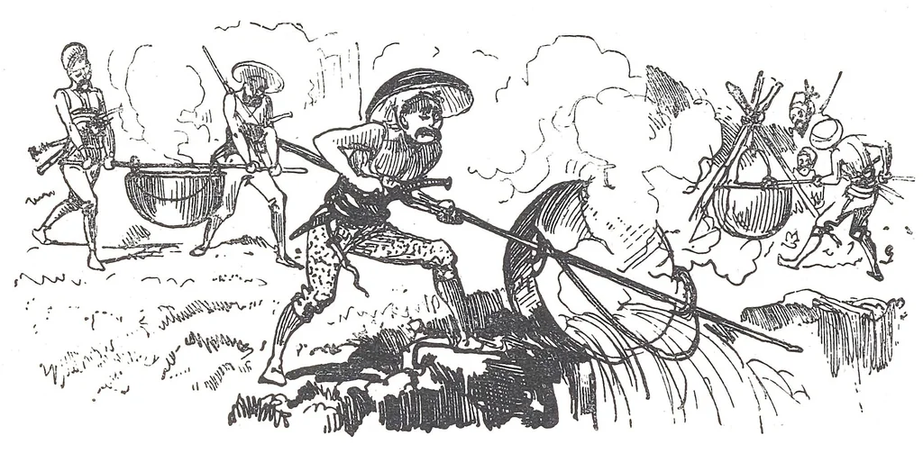 An illustration from Albert Robida - Voyages très extraordinaires de Saturnin Farandoul, 1879 page 056, 1879