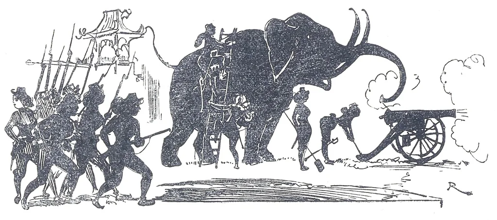 An illustration from Albert Robida - Voyages très extraordinaires de Saturnin Farandoul, 1879 page 808, 1879