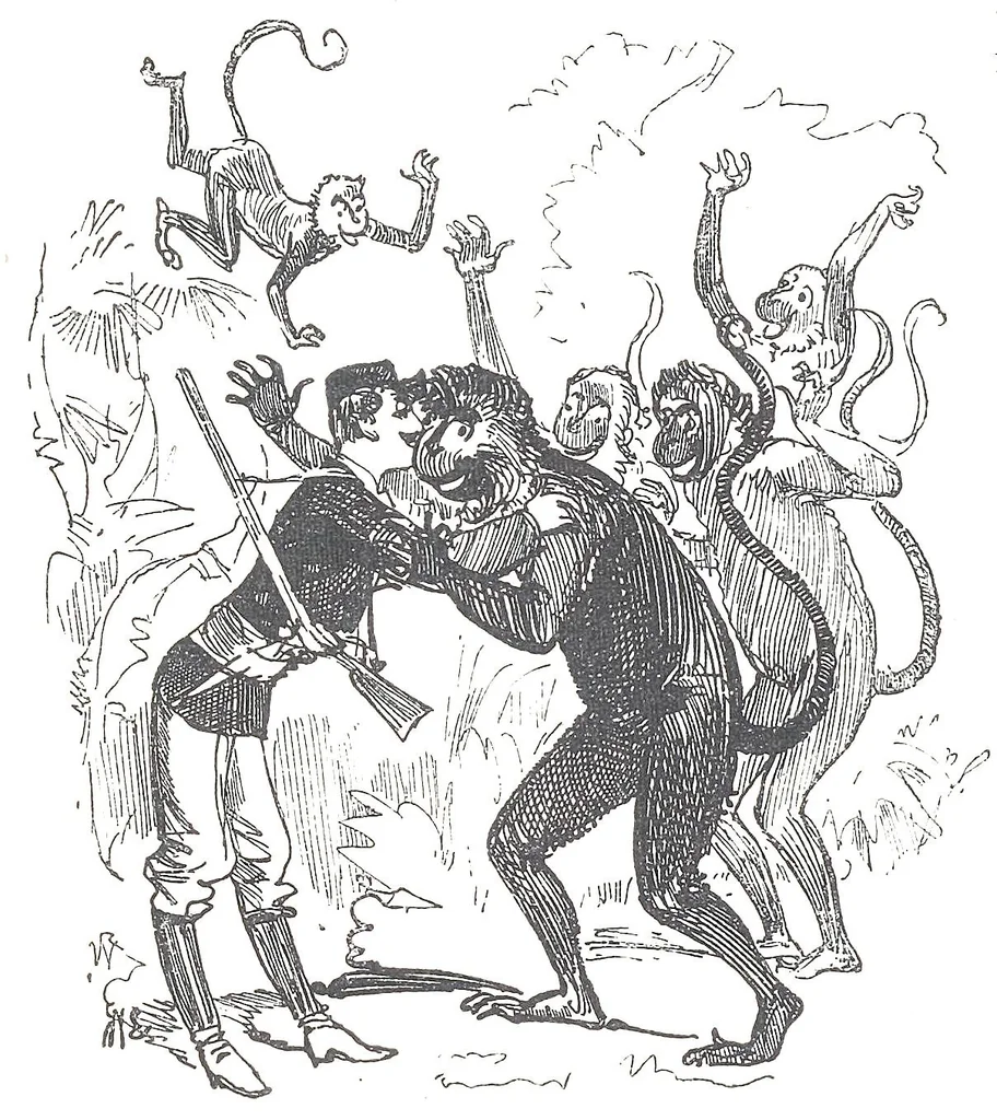 An illustration from Albert Robida - Voyages très extraordinaires de Saturnin Farandoul, 1879 page 066, 1879