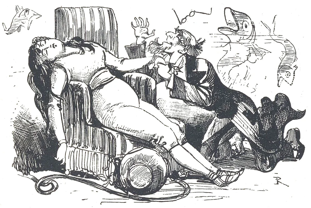 An illustration from Albert Robida - Voyages très extraordinaires de Saturnin Farandoul, 1879 page 084, 1879