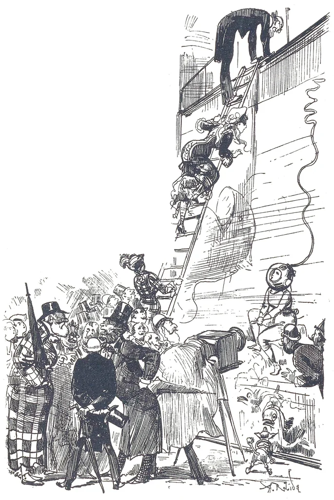 An illustration from Albert Robida - Voyages très extraordinaires de Saturnin Farandoul, 1879 page 088, 1879