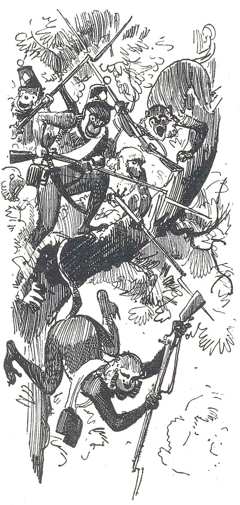 An illustration from Albert Robida - Voyages très extraordinaires de Saturnin Farandoul, 1879 page 094, 1879